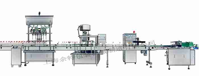 GZF-6L直列式裝機(jī)、自動鎖蓋機(jī)、鋁箔封口、糨糊貼標(biāo)灌裝線